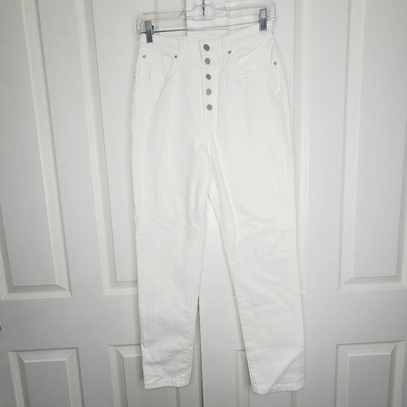 Weworewhat The Danielle High Rise Straight White Jean Size 26 Button Fly Summer - Picture 1 of 6